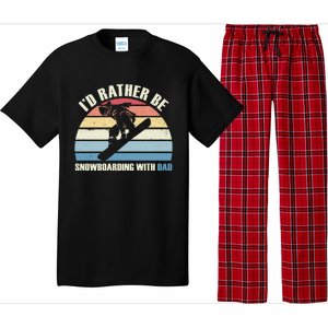 Id Rather Be Snowboarding With Dad Fathers Day Gift Cool Gift Pajama Set