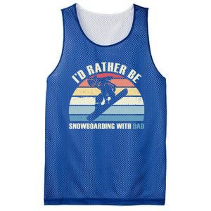 Id Rather Be Snowboarding With Dad Fathers Day Gift Cool Gift Mesh Reversible Basketball Jersey Tank