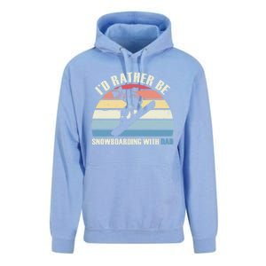 Id Rather Be Snowboarding With Dad Fathers Day Gift Cool Gift Unisex Surf Hoodie