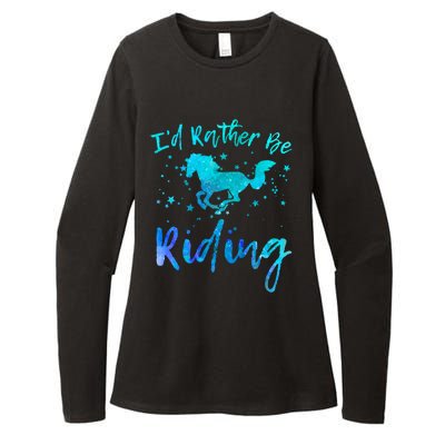 I'd Rather Be Riding Funny Horse Equestrian Rider Graphic Gift Womens CVC Long Sleeve Shirt