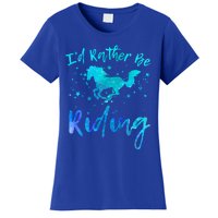 I'd Rather Be Riding Funny Horse Equestrian Rider Graphic Gift Women's T-Shirt