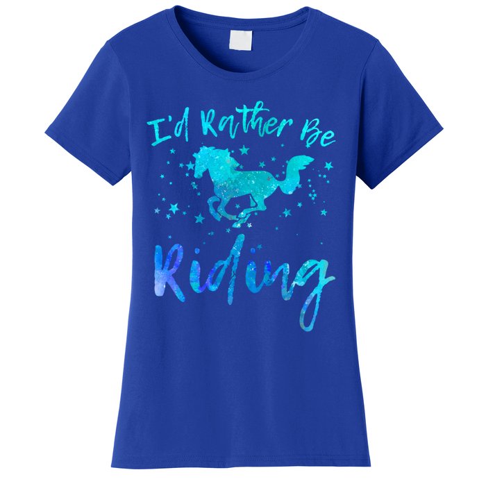 I'd Rather Be Riding Funny Horse Equestrian Rider Graphic Gift Women's T-Shirt