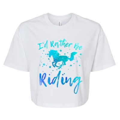 I'd Rather Be Riding Funny Horse Equestrian Rider Graphic Gift Bella+Canvas Jersey Crop Tee