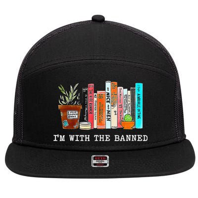 I Read Banned Books Lovers 7 Panel Mesh Trucker Snapback Hat