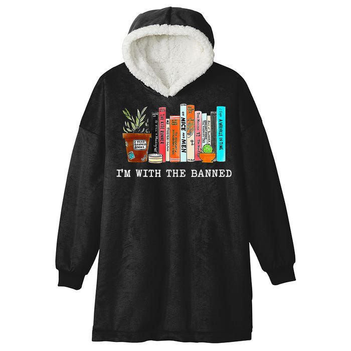 I Read Banned Books Lovers Hooded Wearable Blanket