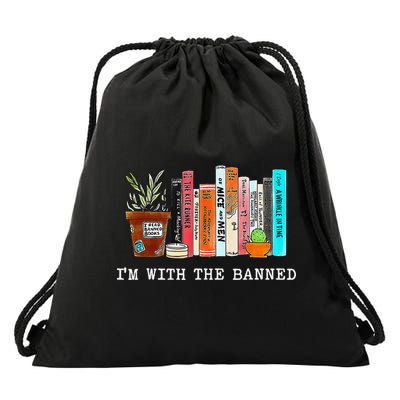 I Read Banned Books Lovers Drawstring Bag