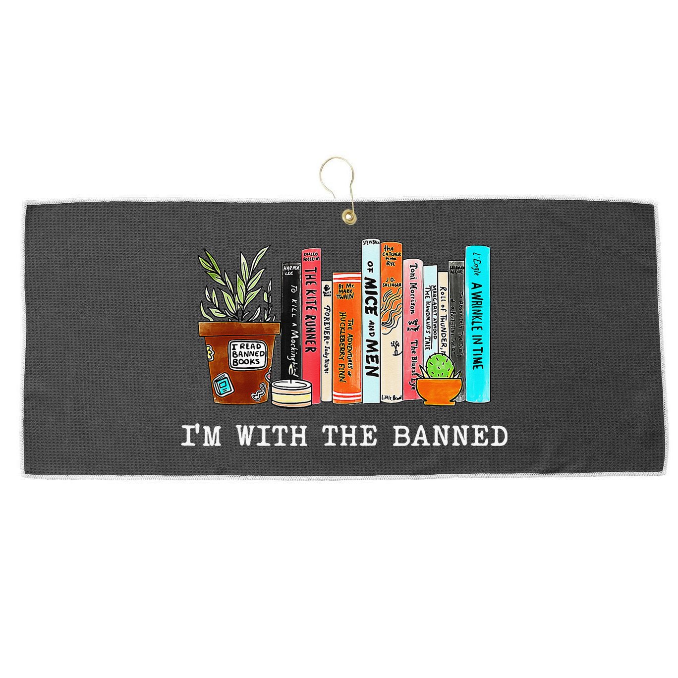 I Read Banned Books Lovers Large Microfiber Waffle Golf Towel