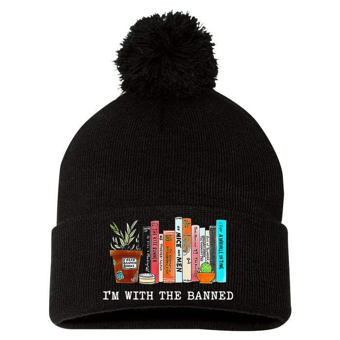 I Read Banned Books Lovers Pom Pom 12in Knit Beanie