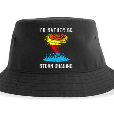 ID Rather Be Storm Chasing Tornado Hurricane Weather Chaser Sustainable Bucket Hat