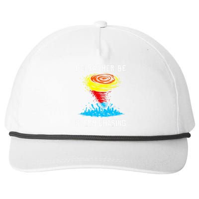 ID Rather Be Storm Chasing Tornado Hurricane Weather Chaser Snapback Five-Panel Rope Hat