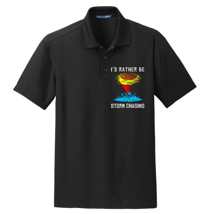 ID Rather Be Storm Chasing Tornado Hurricane Weather Chaser Dry Zone Grid Polo