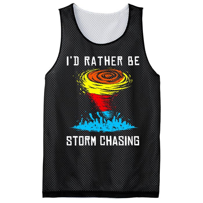 ID Rather Be Storm Chasing Tornado Hurricane Weather Chaser Mesh Reversible Basketball Jersey Tank