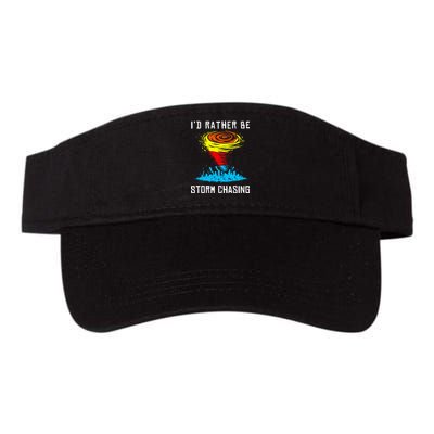 ID Rather Be Storm Chasing Tornado Hurricane Weather Chaser Valucap Bio-Washed Visor