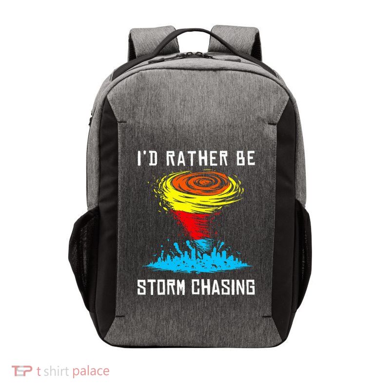 ID Rather Be Storm Chasing Tornado Hurricane Weather Chaser Vector Backpack