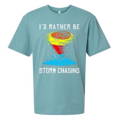 ID Rather Be Storm Chasing Tornado Hurricane Weather Chaser Sueded Cloud Jersey T-Shirt