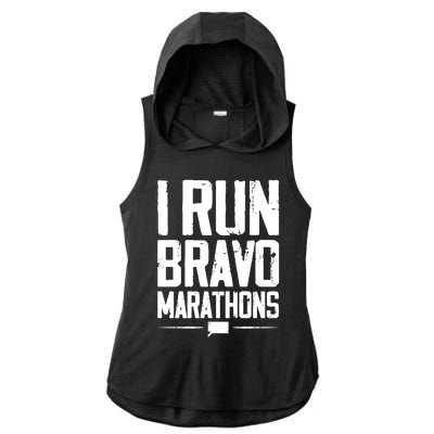 I Run Bravo Marathon Running Runner Sprinter 5k 10k Race Gift Ladies PosiCharge Tri-Blend Wicking Draft Hoodie Tank