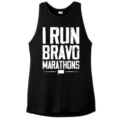 I Run Bravo Marathon Running Runner Sprinter 5k 10k Race Gift Ladies PosiCharge Tri-Blend Wicking Tank