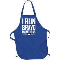 I Run Bravo Marathon Running Runner Sprinter 5k 10k Race Gift Full-Length Apron With Pockets