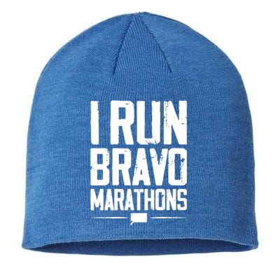 I Run Bravo Marathon Running Runner Sprinter 5k 10k Race Gift Sustainable Beanie