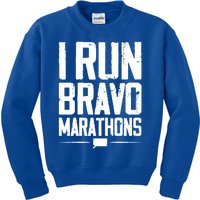 I Run Bravo Marathon Running Runner Sprinter 5k 10k Race Gift Kids Sweatshirt