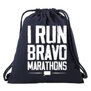 I Run Bravo Marathon Running Runner Sprinter 5k 10k Race Gift Drawstring Bag