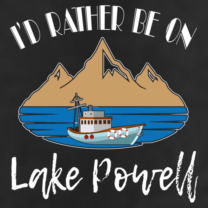 I'd Rather Be On Lake Powell Family Vacation Cute Gift 7 Panel Mesh Trucker Snapback Hat