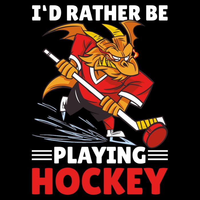 I'd Rather Be Playing Hockey With A Dragon For Hockey Great Gift Cooling Performance Crew T-Shirt