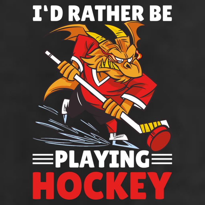 I'd Rather Be Playing Hockey With A Dragon For Hockey Great Gift Golf Towel