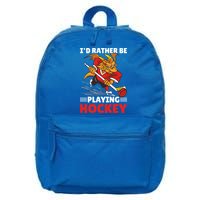I'd Rather Be Playing Hockey With A Dragon For Hockey Great Gift 16 in Basic Backpack