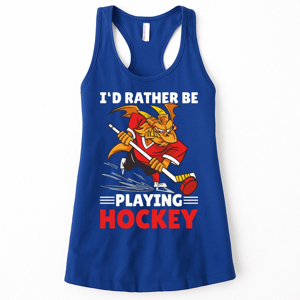 I'd Rather Be Playing Hockey With A Dragon For Hockey Great Gift Womens Tank Top
