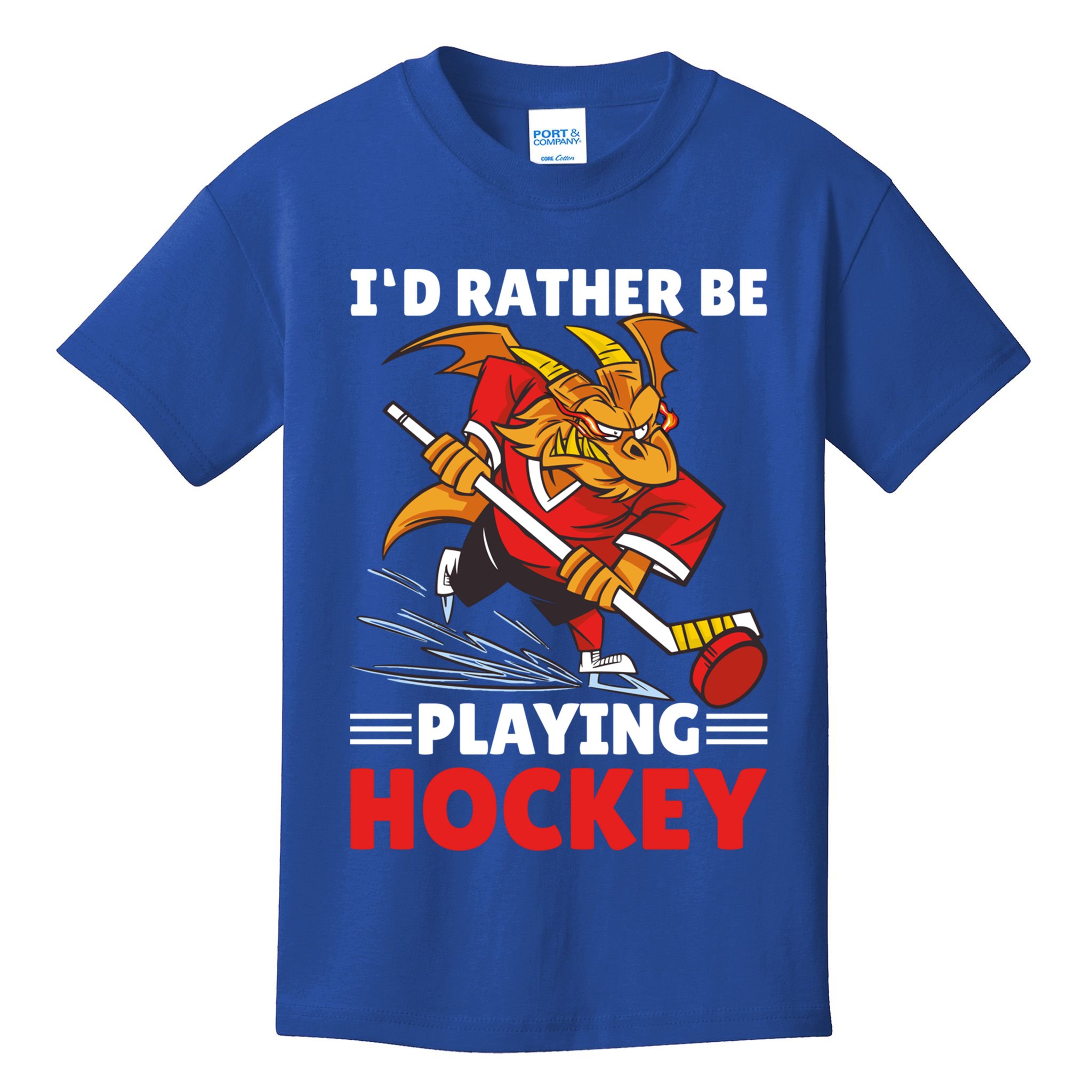 I'd Rather Be Playing Hockey With A Dragon For Hockey Great Gift Kids T-Shirt