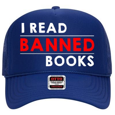 I Read Banned Books High Crown Mesh Back Trucker Hat