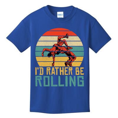 Id Rather Be Rolling Funny Mixed Martial Arts Gift Kids T-Shirt