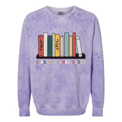 I Read Banned Books Week Librarian Reader Nerd Colorblast Crewneck Sweatshirt