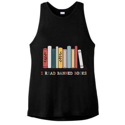 I Read Banned Books Week Librarian Reader Nerd Ladies PosiCharge Tri-Blend Wicking Tank