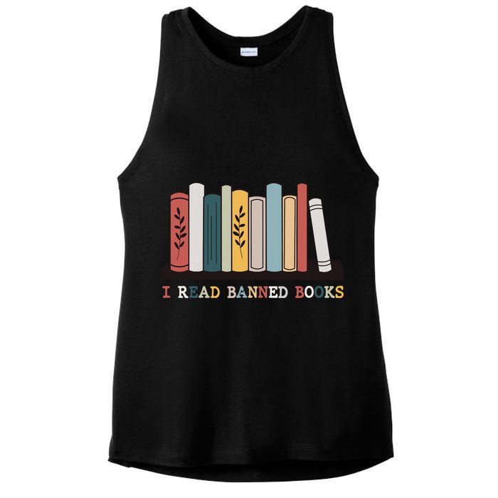 I Read Banned Books Week Librarian Reader Nerd Ladies PosiCharge Tri-Blend Wicking Tank