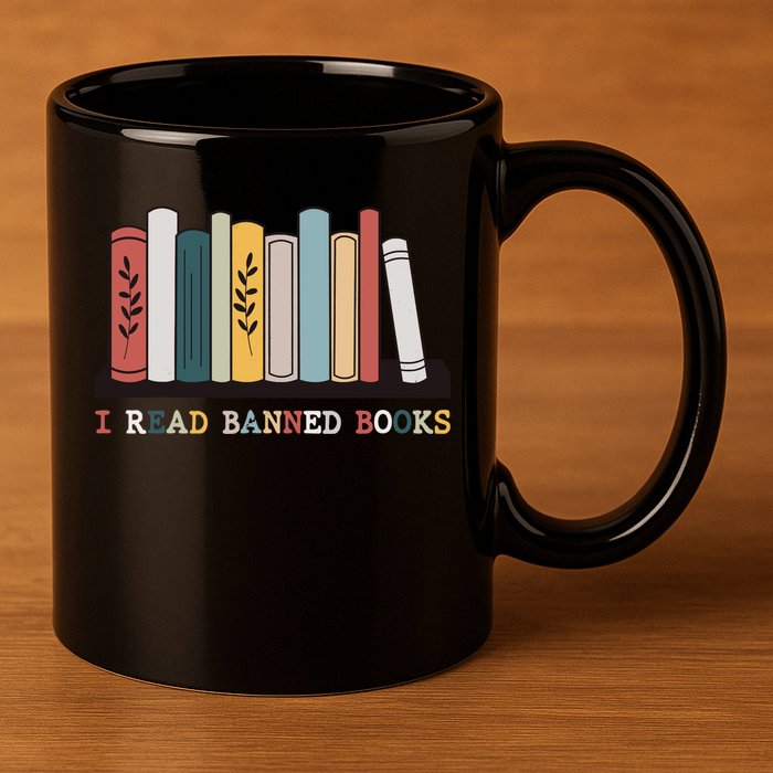 I Read Banned Books Week Librarian Reader Nerd 11oz C Handle Ceramic Mug