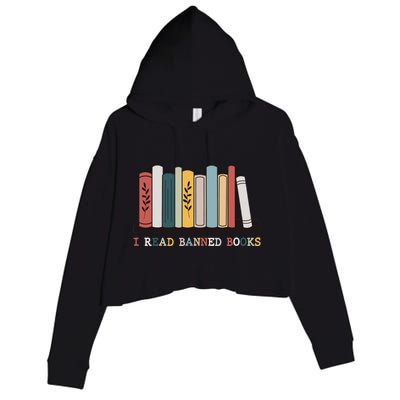 I Read Banned Books Week Librarian Reader Nerd Crop Fleece Hoodie