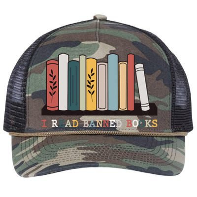 I Read Banned Books Week Librarian Reader Nerd Retro Rope Trucker Hat Cap