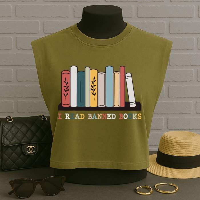 I Read Banned Books Week Librarian Reader Nerd Garment-Dyed Women's Muscle Tee