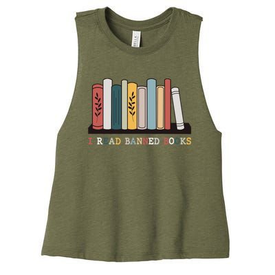 I Read Banned Books Week Librarian Reader Nerd Women's Racerback Cropped Tank