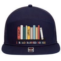 I Read Banned Books Week Librarian Reader Nerd 7 Panel Mesh Trucker Snapback Hat