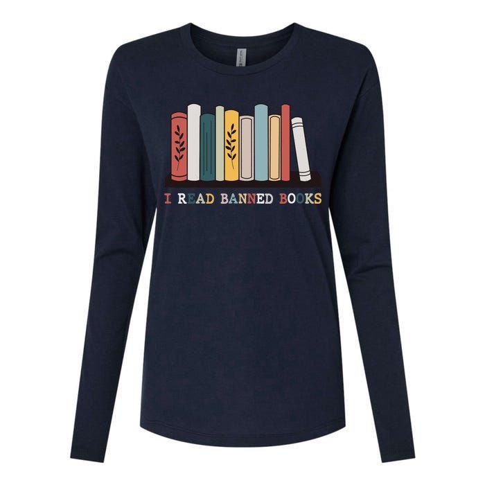 I Read Banned Books Week Librarian Reader Nerd Womens Cotton Relaxed Long Sleeve T-Shirt