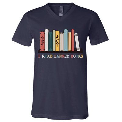 I Read Banned Books Week Librarian Reader Nerd V-Neck T-Shirt
