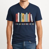 I Read Banned Books Week Librarian Reader Nerd V-Neck T-Shirt