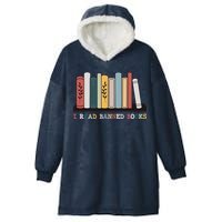 I Read Banned Books Week Librarian Reader Nerd Hooded Wearable Blanket