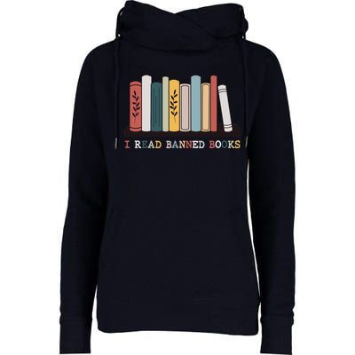 I Read Banned Books Week Librarian Reader Nerd Womens Funnel Neck Pullover Hood