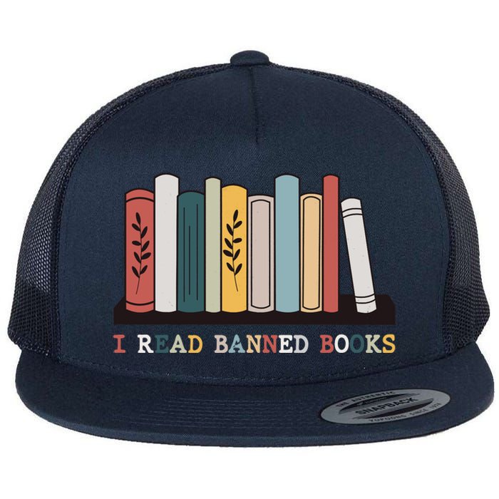 I Read Banned Books Week Librarian Reader Nerd Flat Bill Trucker Hat