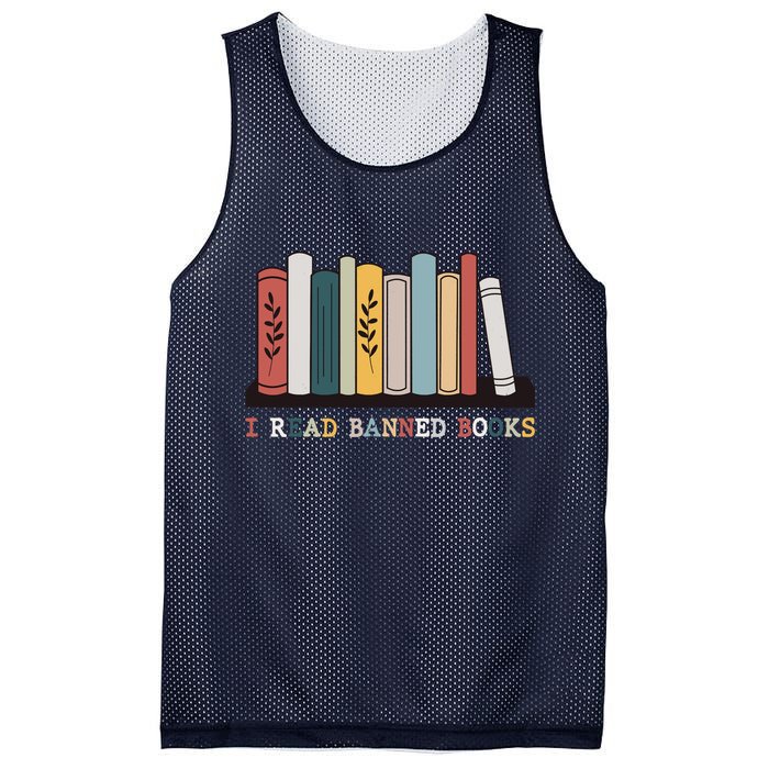 I Read Banned Books Week Librarian Reader Nerd Mesh Reversible Basketball Jersey Tank