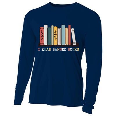 I Read Banned Books Week Librarian Reader Nerd Cooling Performance Long Sleeve Crew